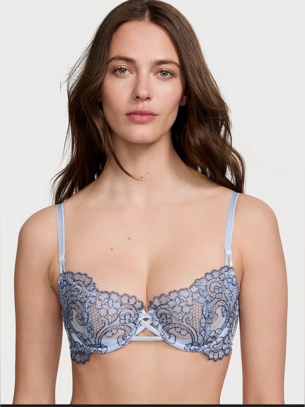 Victoria's Secret Light Blue Lace Underwire Bra